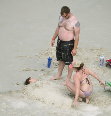 Burying Junior In Sand Daytona Beach