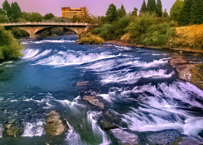 Spokane River At Twilight
