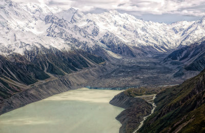 Tasman Glacier From Helicopter