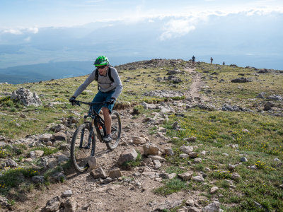 Crazy mountain biker