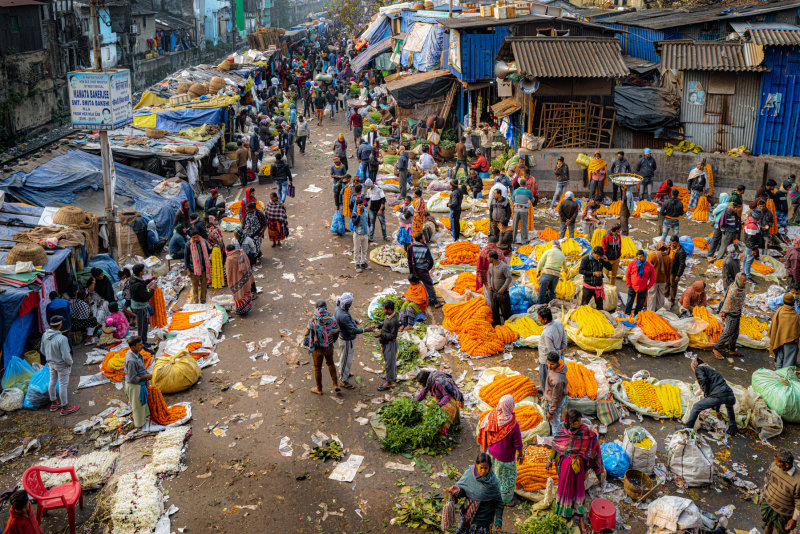 The flower market Howrah, Kolkata 