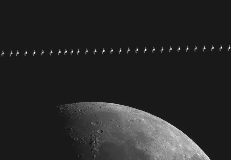 Moon and ISS 29 mei 2020