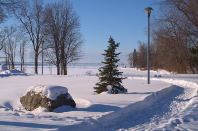 Another winter scene at f/8. The focus is on the tree on the middle. The depth of field does not cover the whole image