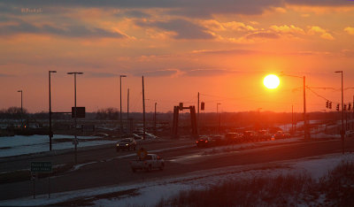 Winter Sunset at Rush Hour