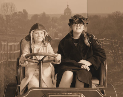 Lady Paulina and driver Elliot at a Motor Museum