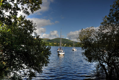 Yachts and trees Ullswater.
