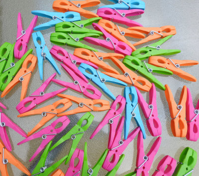 Colourful pegs