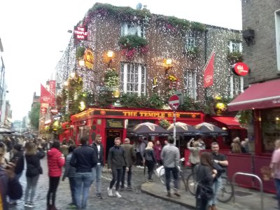 Dublin's Temple Bar District is very popular.