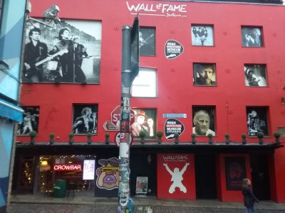 The Wall of Fame at Ireland's Rock'n'Roll Museum in Dublin's Temple Bar District