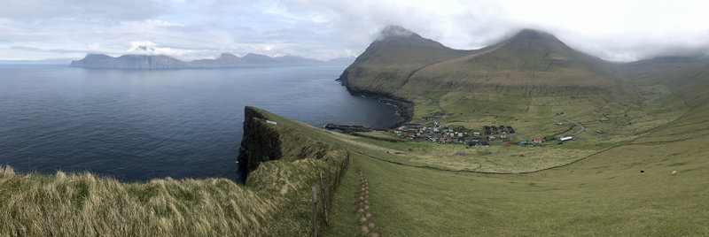 Panorama of the Cliffs of Gjgv, Eysturoy, Faroe Islands
