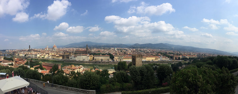 Panorama of Florence from Piazzale Michelangelo on the south side of the Arno