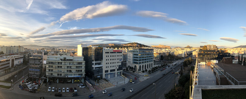Panorama of Siggrou Avenue from the InterContinental Anthenaeum Athens