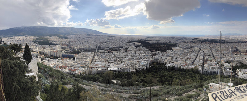 Panoramic view to the south from Mount Lycabettus, Athens