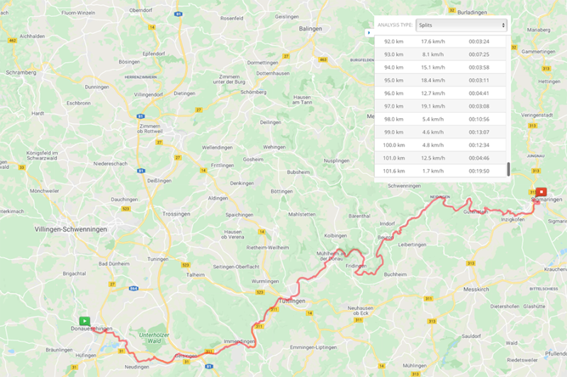 Donauradweg - 101km from Donaueschingen to Sigmaringen