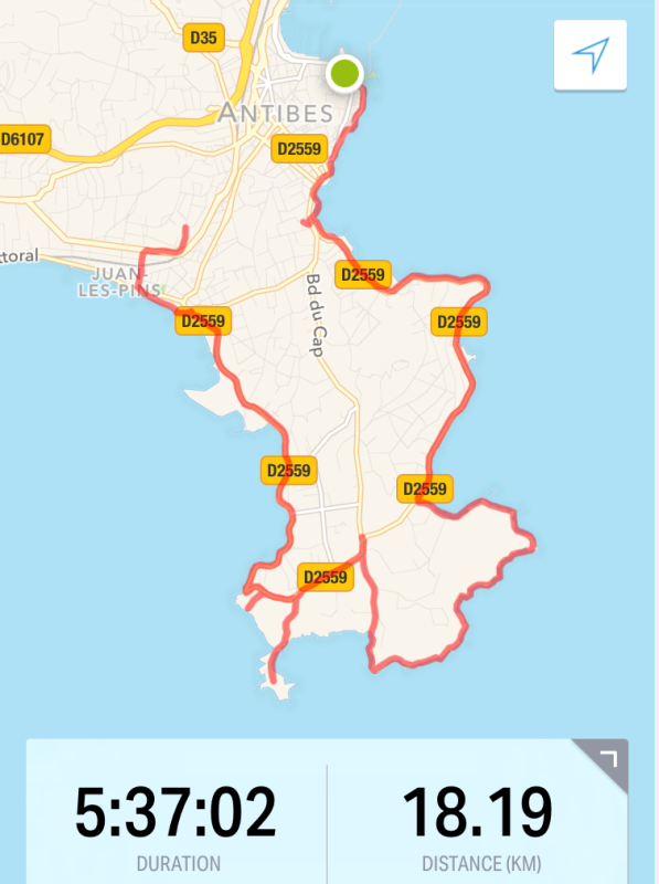 18km hike from Juan Les Pins to the old city via the Sentier Littoral around the Cap d'Antibes