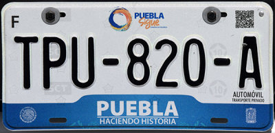 Mexican License Plate - Puebla
