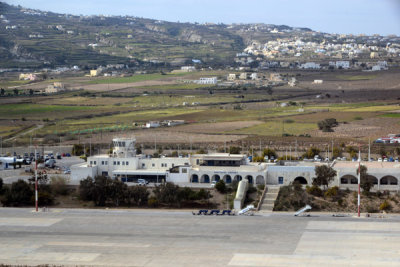 Santorini Airport departing runway 34R