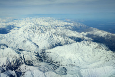 Caucasus Mountains from over the Georgian Military Highway looking west to Mount Elbrus