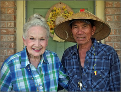 Mom and her yard man