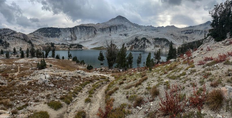 Glacier Lake and Glacier Peak from Glacier Pass