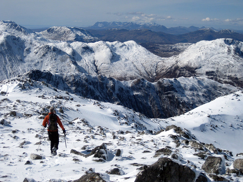 Scotland Kintail Five Sisters looking west to Skye