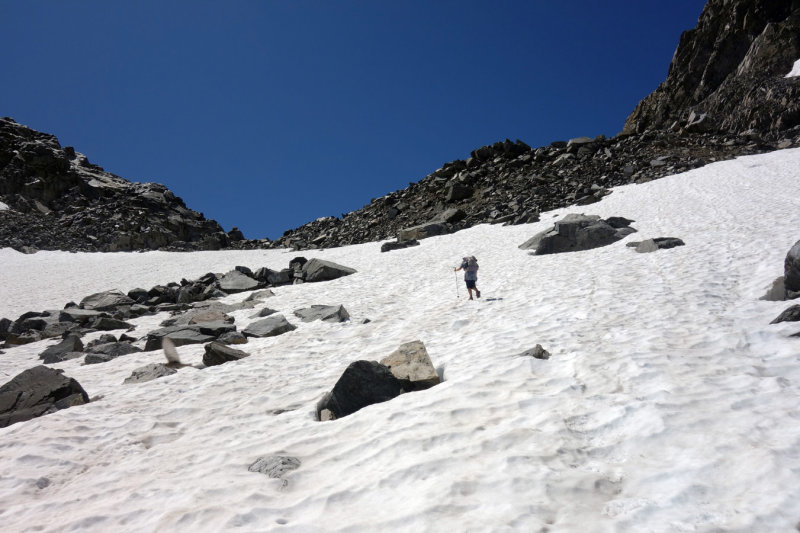 Nearing Glacier Pass north of Banner Peak