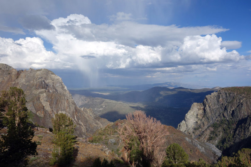 Storms to the east above the desert