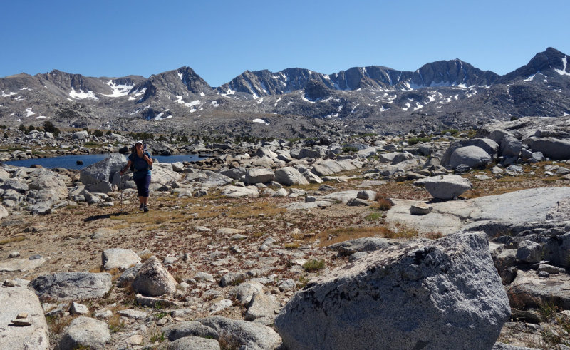 Looking back south to glacier divide