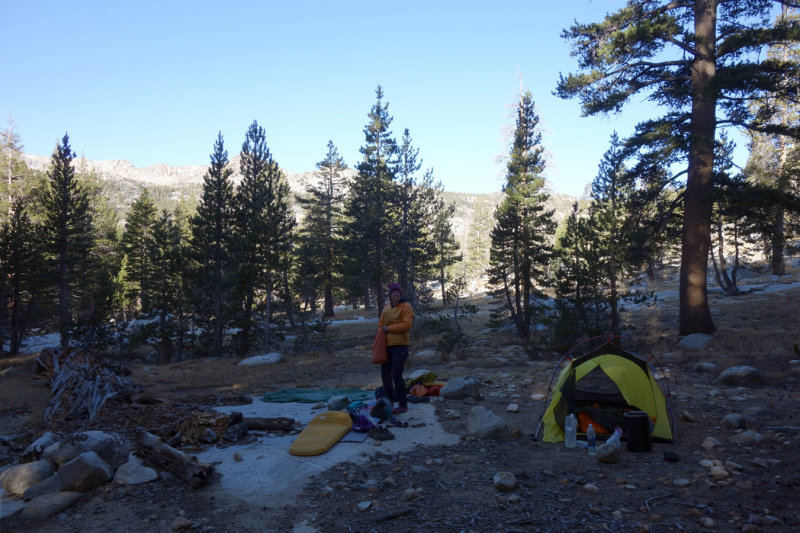 September 2019 Sierra -A very cold camp above the PCT/JMT at Bear Creek