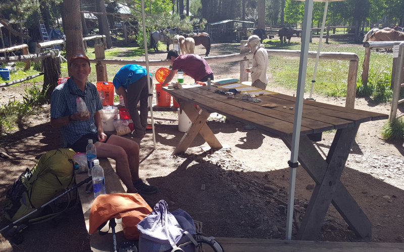 Muir Trail Ranch has food in spare pots left behind by John Muir Trail hikers- a chance to overeat!