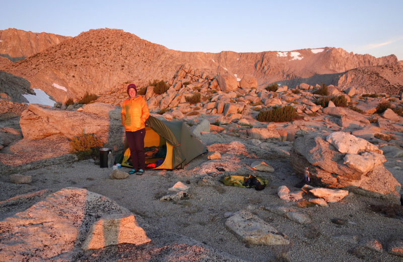 Lamarck Col camp in the morning