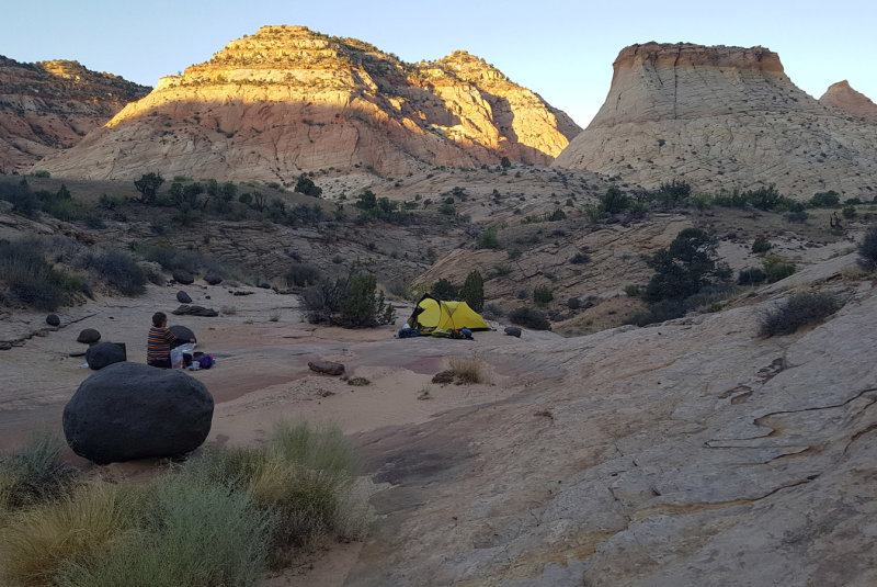 September 2019 Escalante area -Boulder Creek camp in the morning