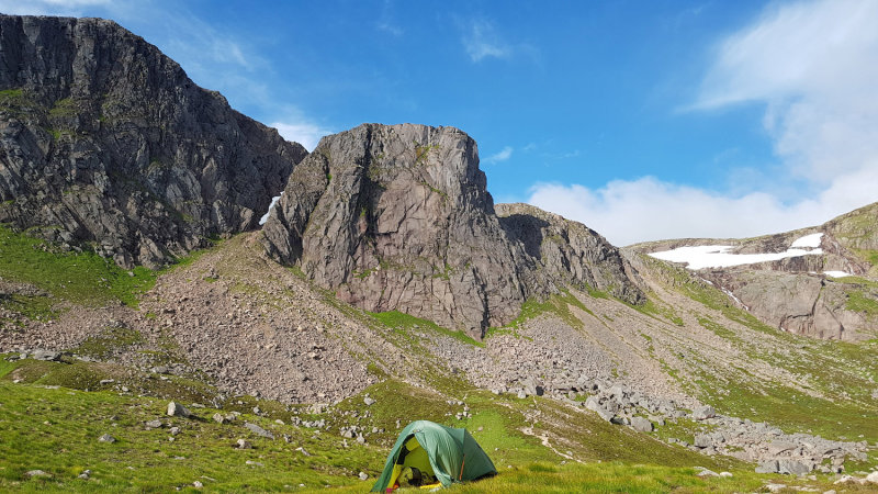 July 20 First wild camp following relaxing of shutdown rules - Shelterstone Cairngorms
