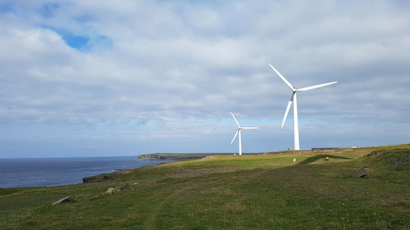 August 20 North coast hike - Coastal windfarm east of Dounray