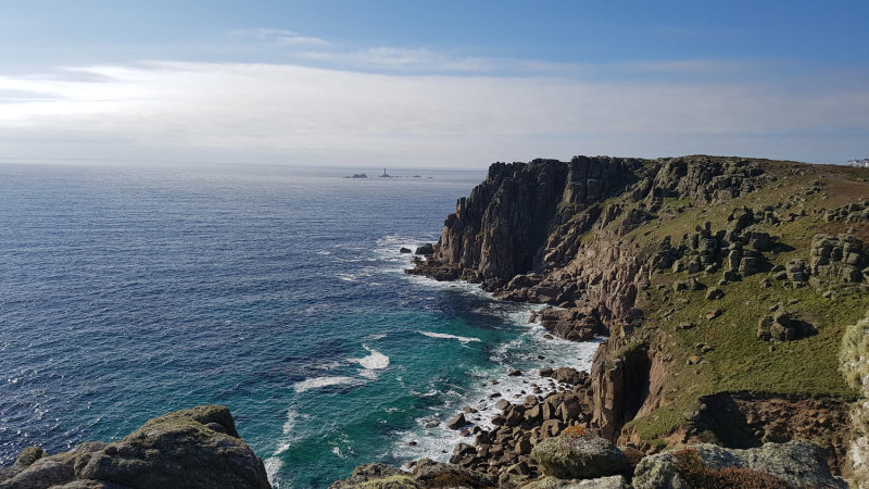 Sep20 Looking back to Land's End and Longships lighthouse