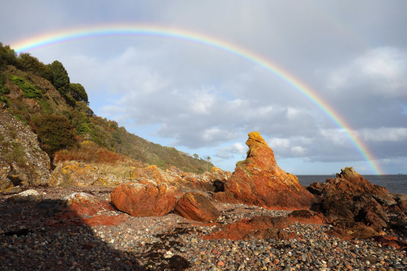 Oct 20 Rainbow on the Eathie coast, Black Isle