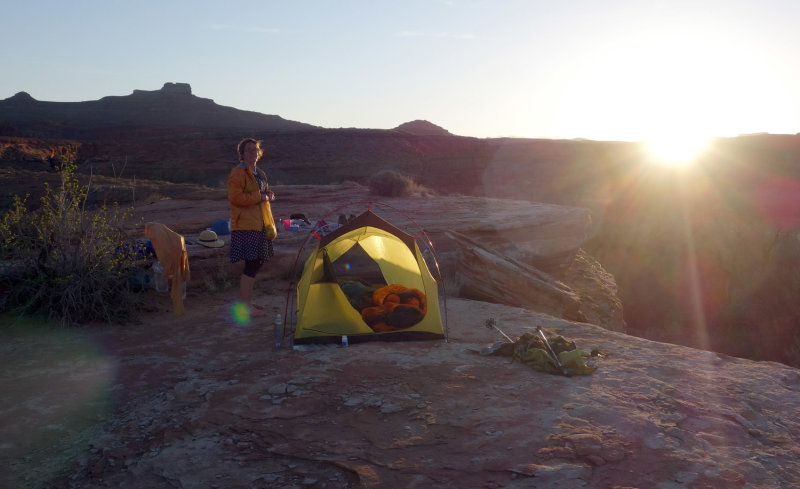 2022 March 28th US Hayduke hike- Camp above Colorado river, first night south of Moab