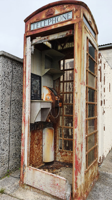 July 22 Orkney- Westray, Seasalted phone box!