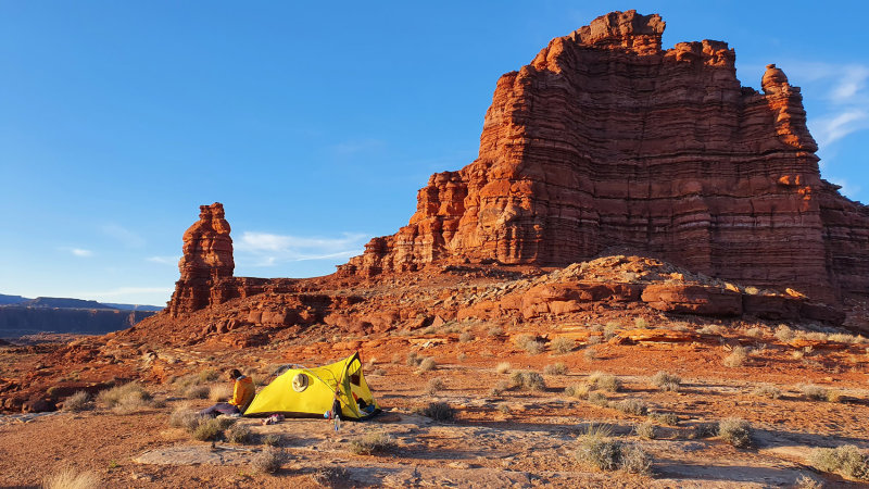 Excellent camp on the high ground above Indian creek canyon