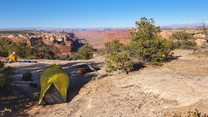 Camp overlooking vast Millard Canyon