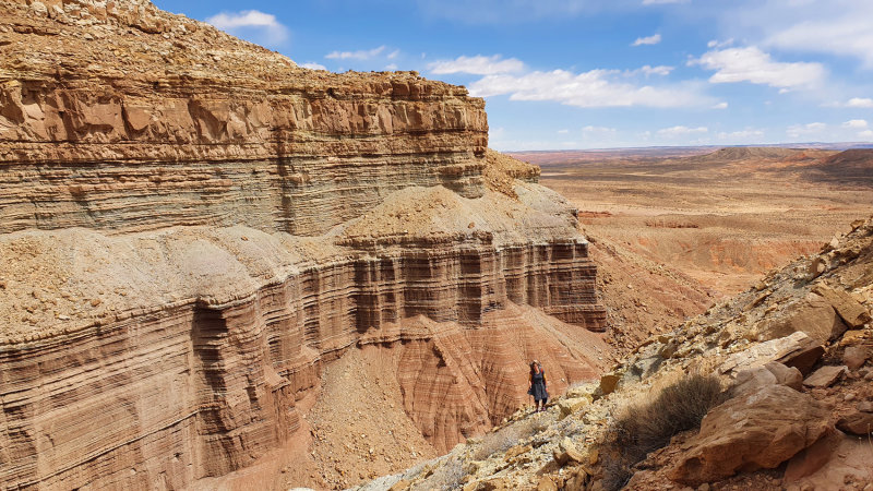 We scrambled up the loose, shale slopes behind Little Egypt to connect with jeep roads
