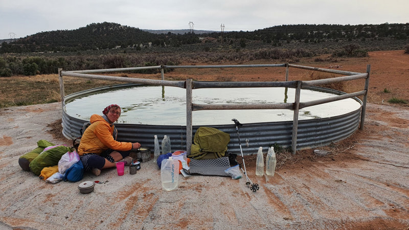 Good water at this tank 1.5 miles south west of Grovesner Arch