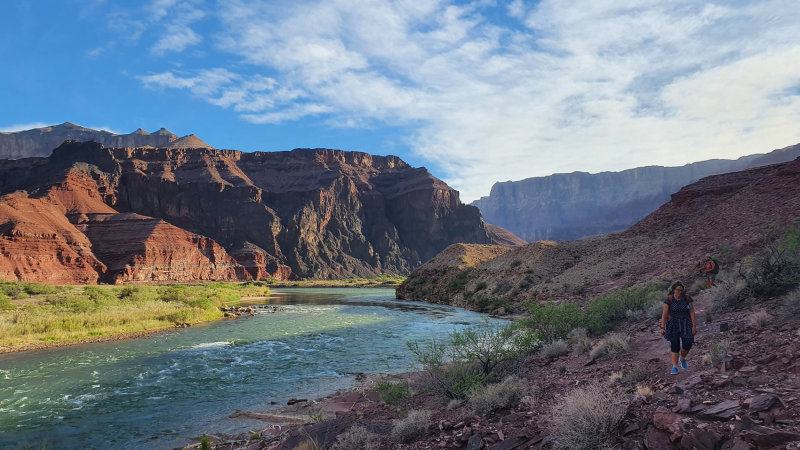 Early morning hiking by the Colorado River