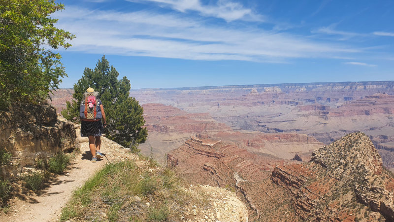 Nearing the top of Grand View trail and the south rim of Grand Canyon