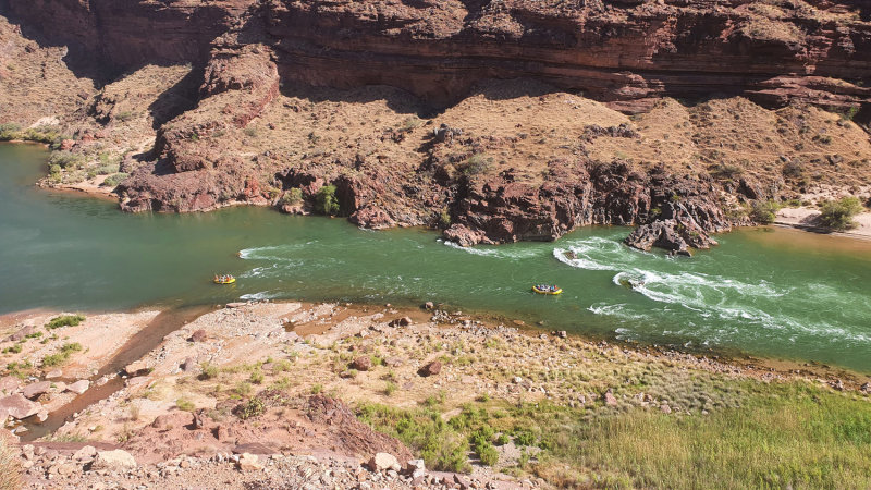 Colorado River and rafts