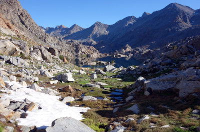 August 2019 Sierra - Twin Island Lakes south camp packing up in the morning