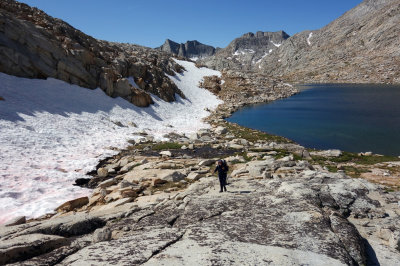 Above La Salle Lake hiking rough granite slabs