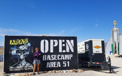 We drove back through Nevada just missing the 'storm area 51' festival