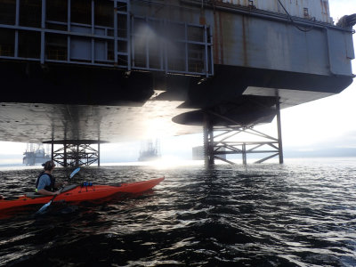 June - Cromarty beneath a massive rig