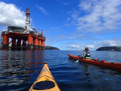 July22 Cromarty Firth kayak amongst rigs and a cruise liner!